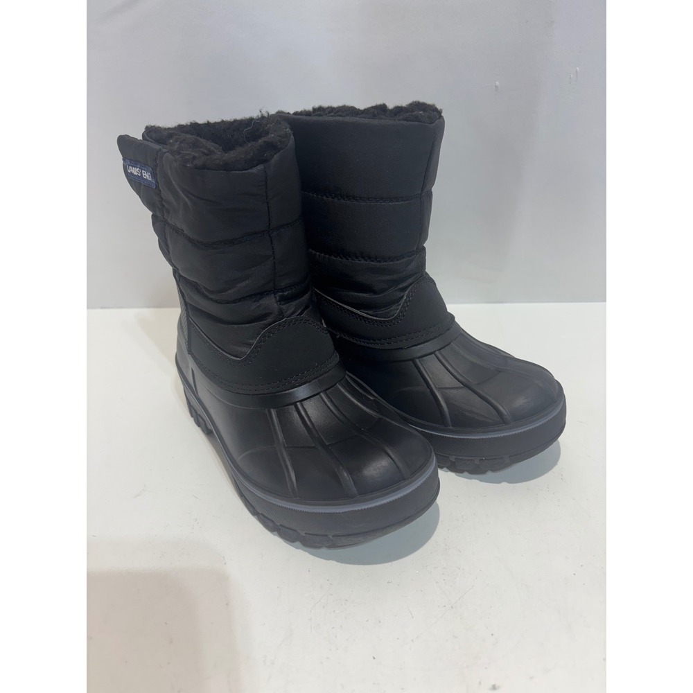 Lands End Snow Boots Kids Size 13 Black Insulated Thinsulate Winter Shoes